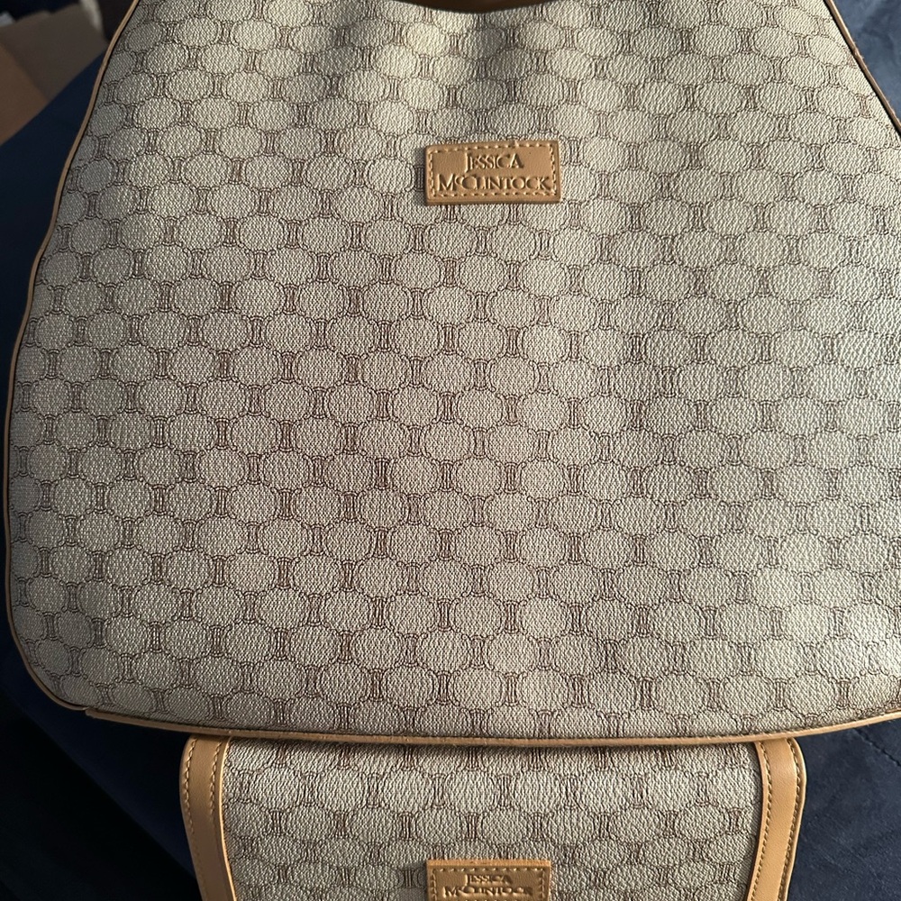 NWOT Beige Jessica McClintock 2piece purse set